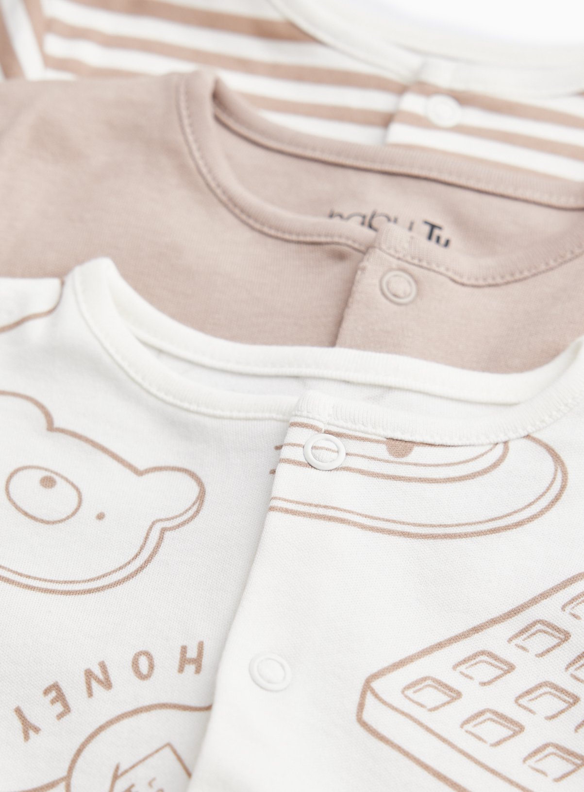Bear & Pancake Sleepsuits 3-Pack 12-18 months - Image 2 thumbnail